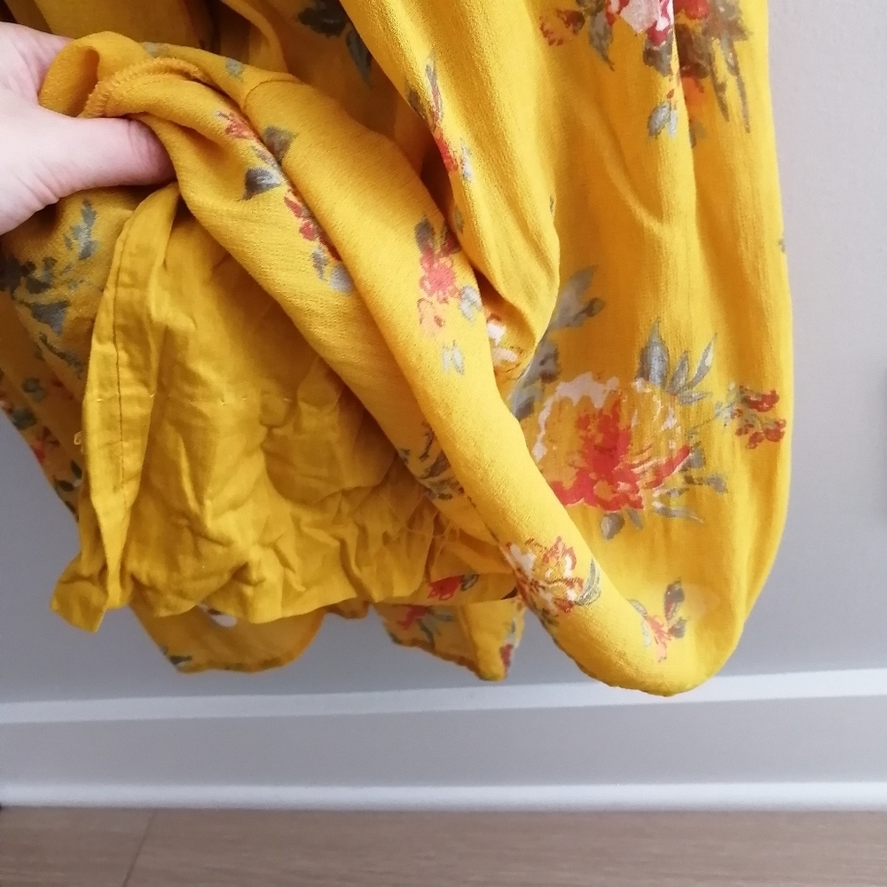 Free People Georgia Floral Wide Leg Yellow Floral Jumpsuit Small - Picture 12 of 17